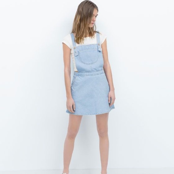 denim dungaree skirt